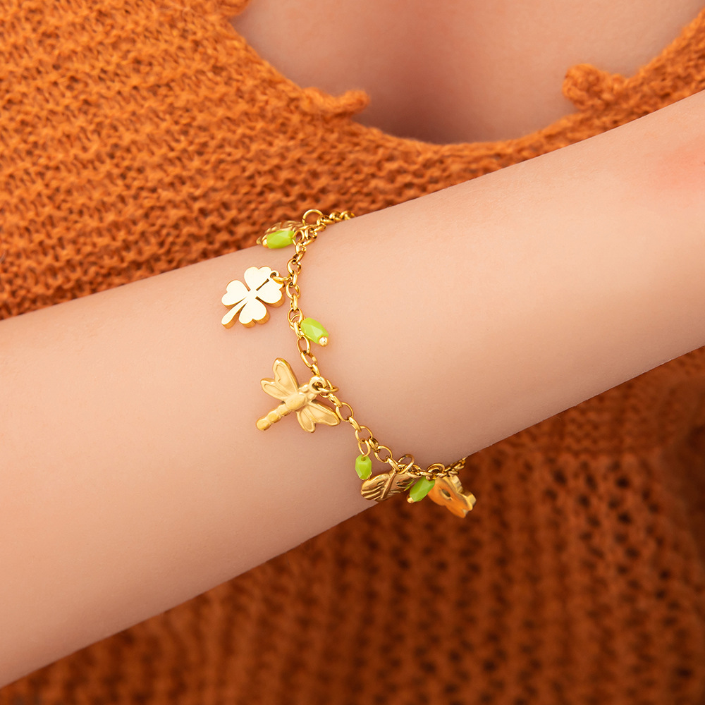Bracelets Classification 304 Stainless Steel Chain Material 1 Piece Quantity PVD Coated Real Gold Plated Cross 304 Stainless Steel Simple Style Classic Style Waterproof Non Tarnish 304 Stainless Steel Bracelets