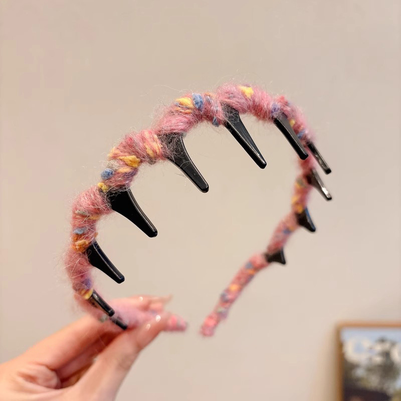 Otoño y invierno de alto nivel explosivo tipo ondas de pelusa correa de cabello para mujeres cráneo alto no lesiones de dientes de cabello para el cabello de doble propósito