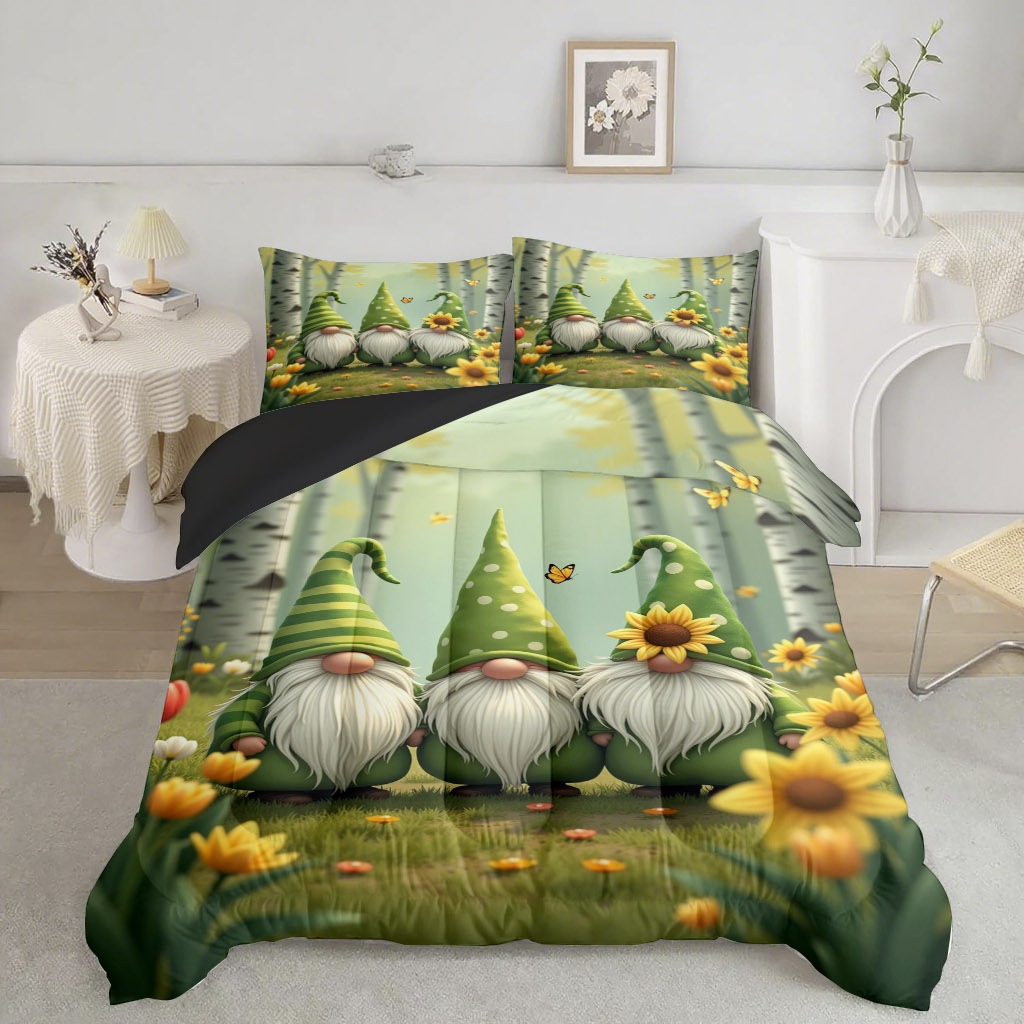 TEMU / JIT dibujos animados transfronterizos encantadores enanos 3D impresión digital 180gms set de edredón para diseñar