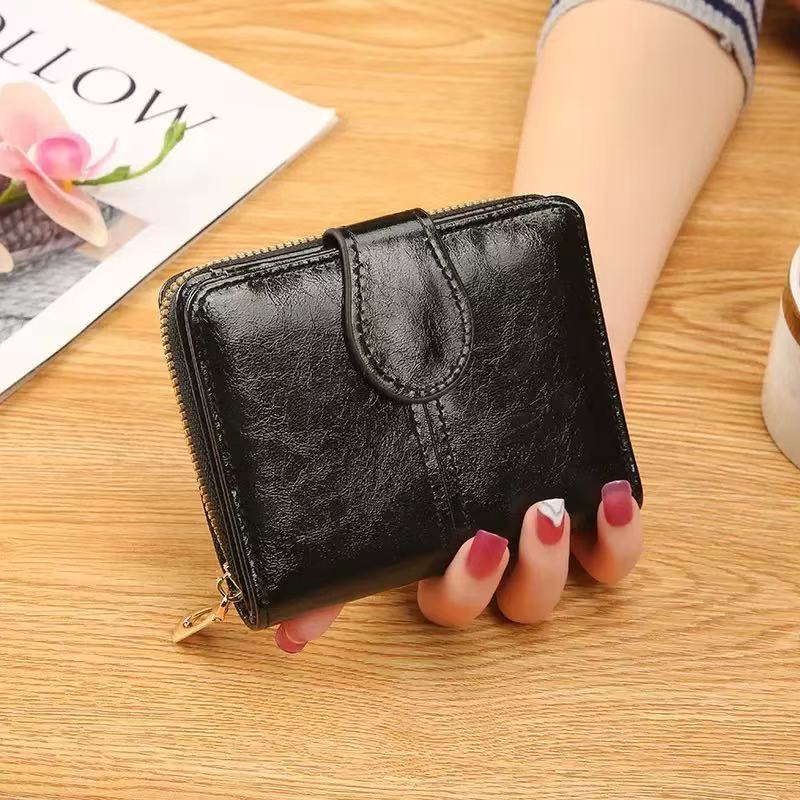 Cross-border Trade Fashion Wholesale Trendy Women's Short Wallet 2024 Function Change Multi-card Zipper Card Bag