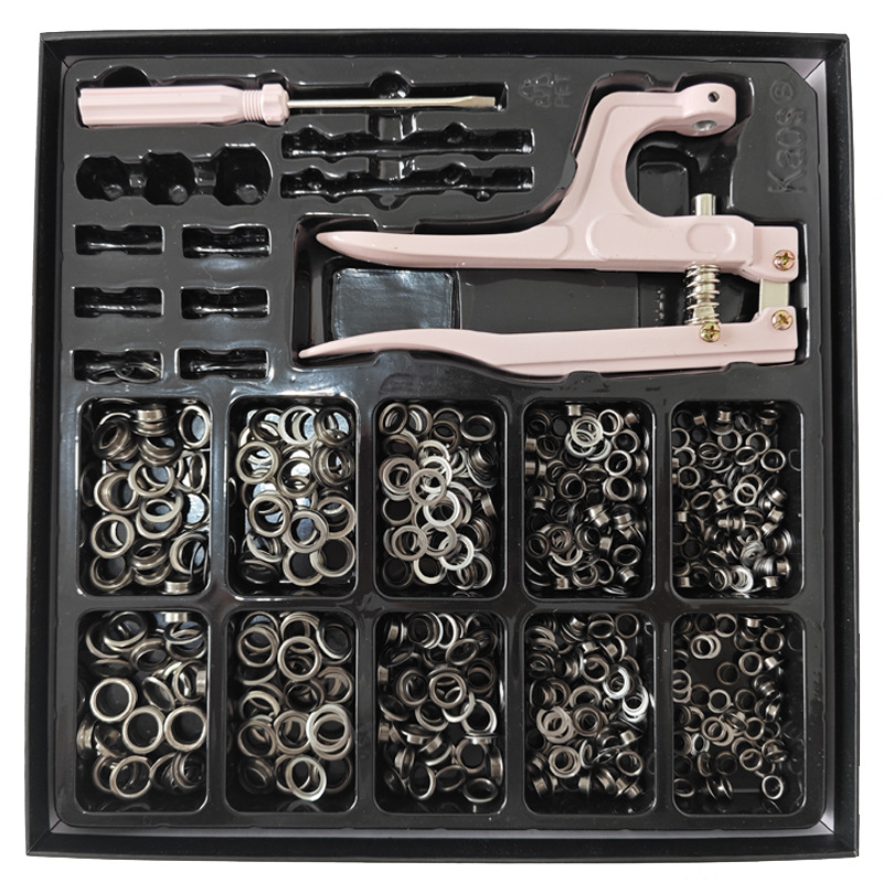 Juego de herramientas de instalación de hebilla de ojo de gas, hebilla de ojo de pollo redonda de cobre puro, 600 juegos de caja de regalo, comercio electrónico transfronterizo, derechos de autor exclusivos