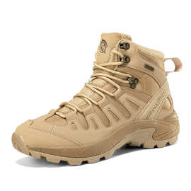 跨境新款大码男式军靴战术陆战靴中帮沙漠靴登山鞋山地野营户外鞋