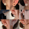 Silver needle from pearl, cute universal earrings with tassels, silver 925 sample, flowered, wholesale