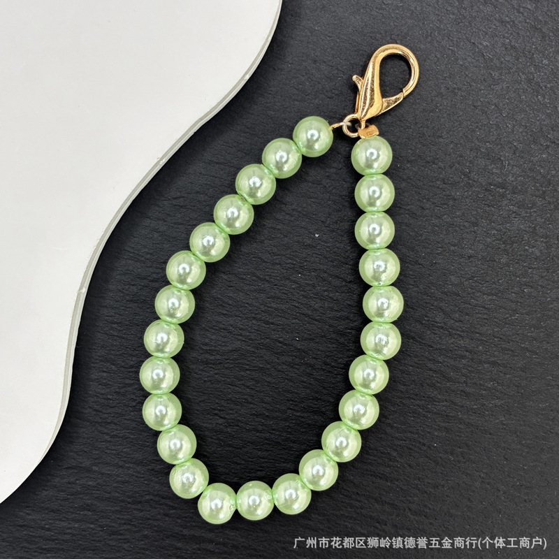 仿珍珠手机挂绳手链饰品短款挂饰龙虾扣珍珠链手工diy材料包配件|undefined