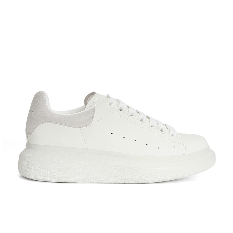 High-End Schnürsenkel mat déckem Buedem, erhéichter Casual Boardschuhe fir Fraen, kleng wäiss Schong_voghion.com