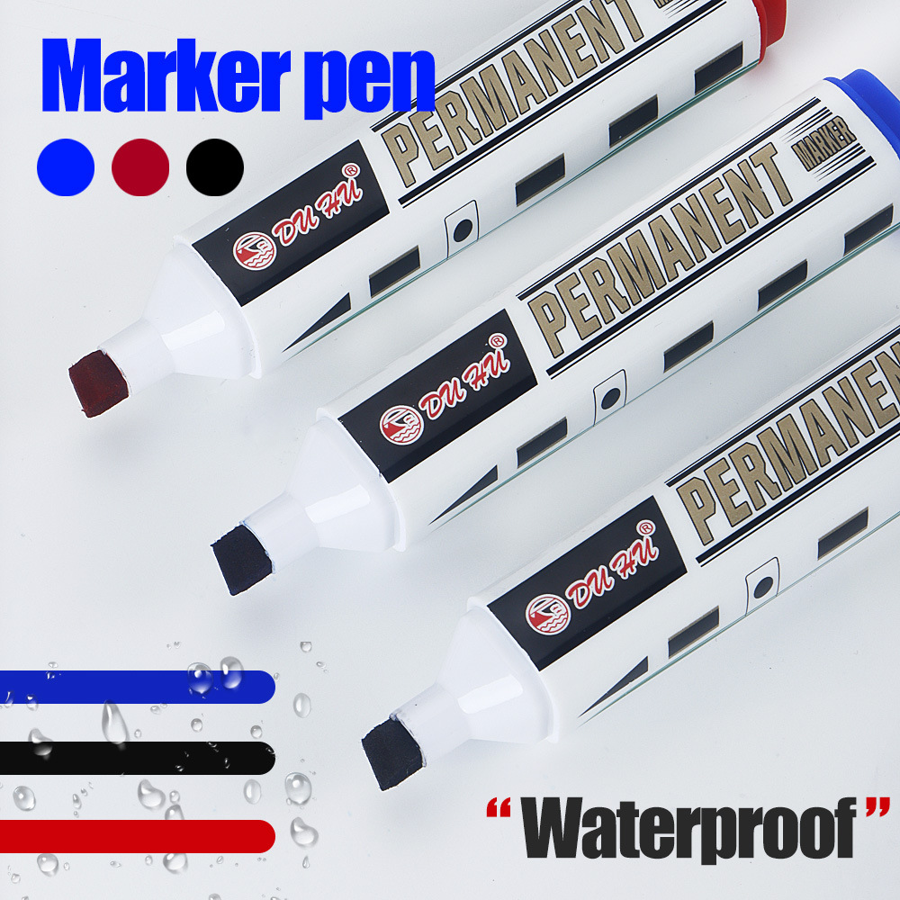 Transfronterizos calientes de tres colores de gran cabeza de marcado de secado rápido caja impermeable de gran capacidad de aceite de cabeza plana marcado al por mayor