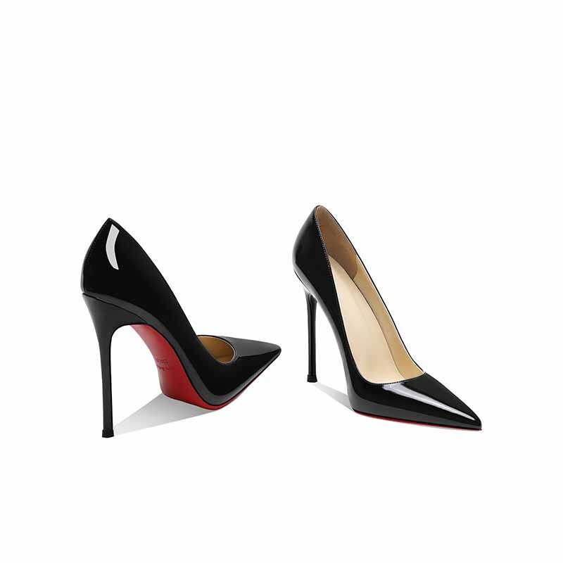 Red-Soled Sexy High-Heeled Bed Shoes for Women, Fashionable Internet Celebrity Hot Style Nightclub Style Pointed Toe Stiletto High Heels Nude Color