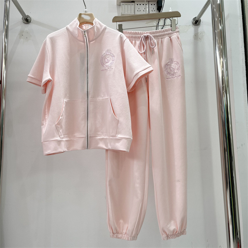 Amazon Cross-Border 2026 Spring and Autumn New Style Elegant Set for Women, Casual Sports Cardigan Sweatshirt Two-Piece Set with Straight-Leg Pants