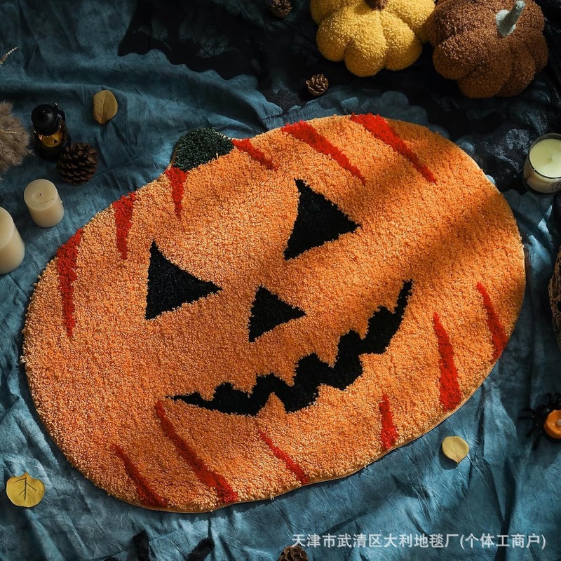 クロスボーダーハロウィンカボチャ模造カシミヤドアマット感謝祭収穫祭ベッドサイドブランケットAmazon temuドロップシッピングフロアマット|undefined