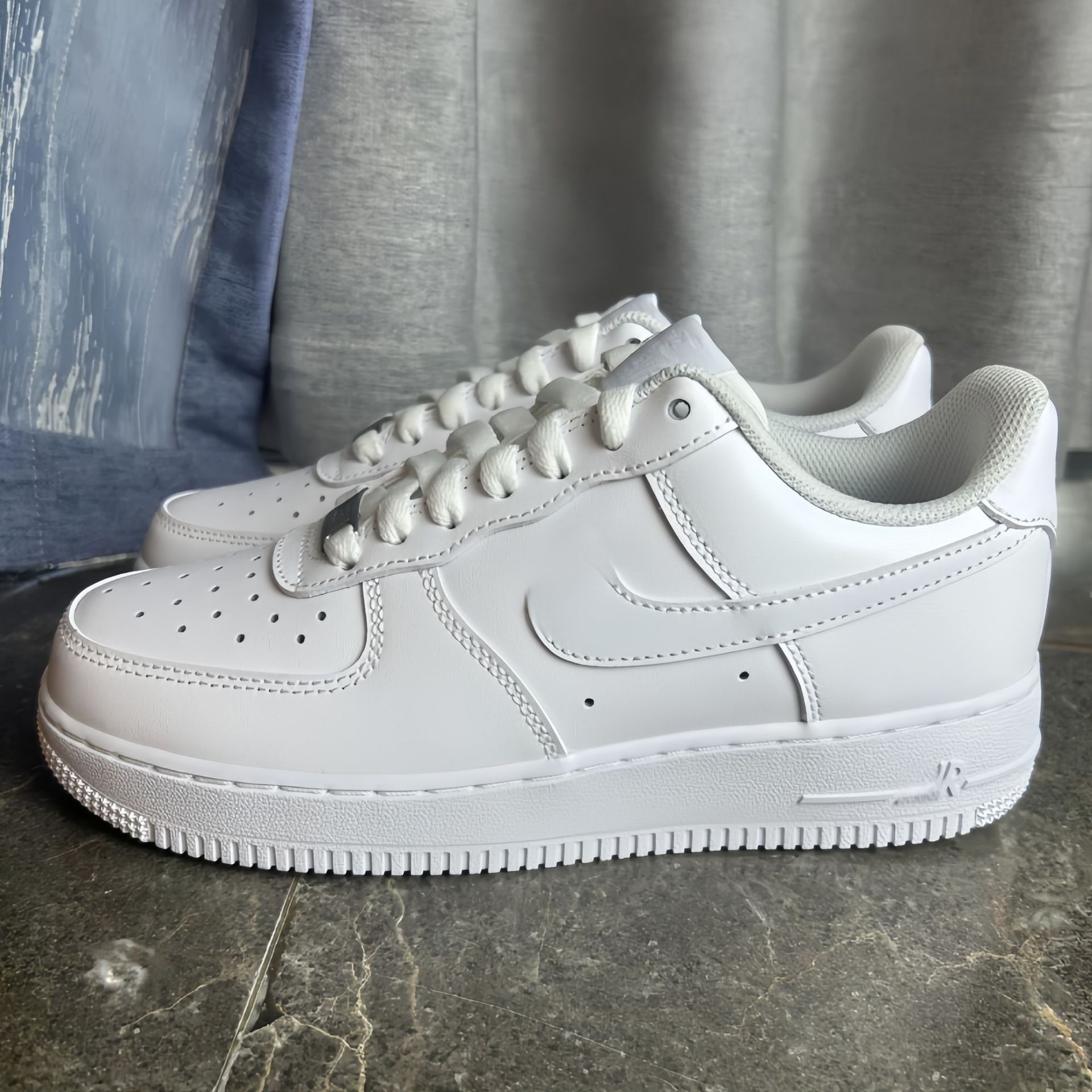 Cross-Border Putian Pure Original Air Force One First-Layer Leather Af1 Campus Versatile White Sneakers Sports Shoes Unisex Shoes Skate Shoes