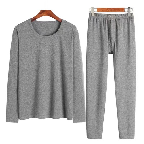 Men's Pure Cotton Warm Half-Neck Autumn Top and Bottom Set for Middle-Aged Adults and Students, Full Cotton Woolen Sweater and Pants, Winter New Arrival