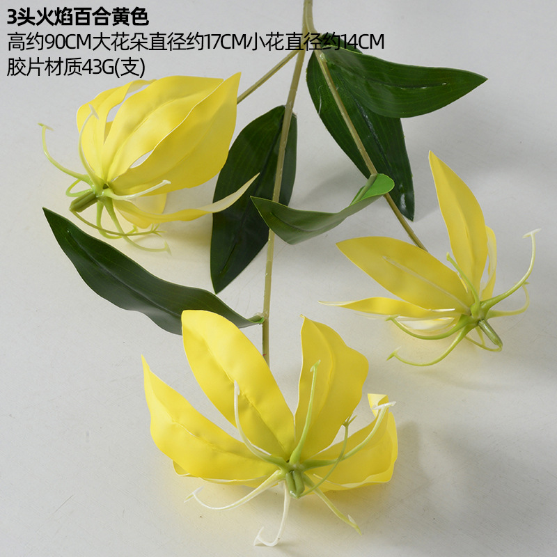 3 cabeza llama lirio amarillo