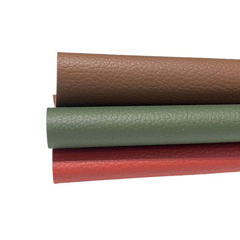 0.7mmDE90 litchi pattern PVC in stock fish scale bottom scratch-resistant car leather 150CM door width environmental protection luggage leather
