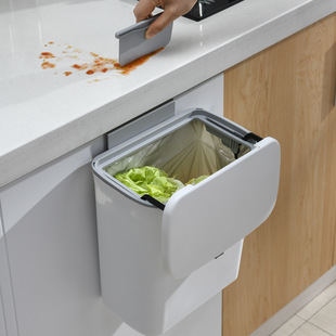 Kitchen trash can with lid household cabinet door wall-mounted toilet toilet living room hanging creative storage paper basket