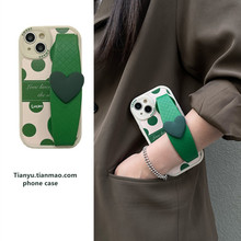 日韩ins爱心腕带适用于苹果13promax手机壳iphone12保护套11斜跨