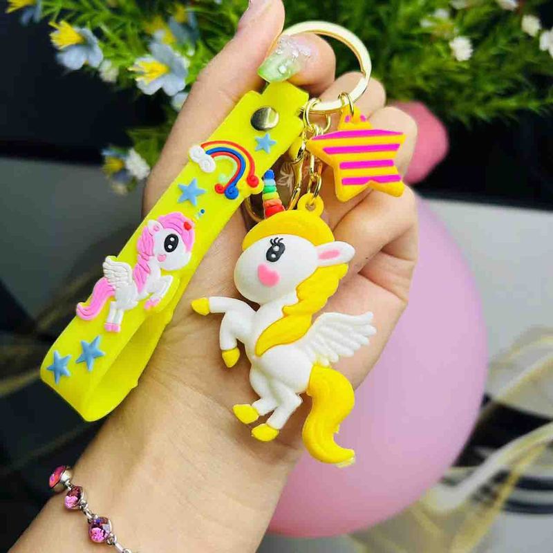 インターネット有名人かわいい馬 Xiaochi 虹馬ユニコーンキーホルダーカップルバッグペンダント車のキーチェーンギフト卸売|undefined