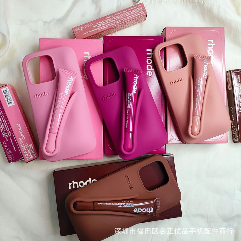 Rhode New Color Autumn and Winter Hailey Ribbon Lip Gloss Iphone15Promax Mobile Phone Case Silicone Apple Lipstick Rhode New Color Autumn and Winter Hailey Ribbon Lip Gloss Iphone15Promax Mobile Phone Case Silicone Apple Lipstick
