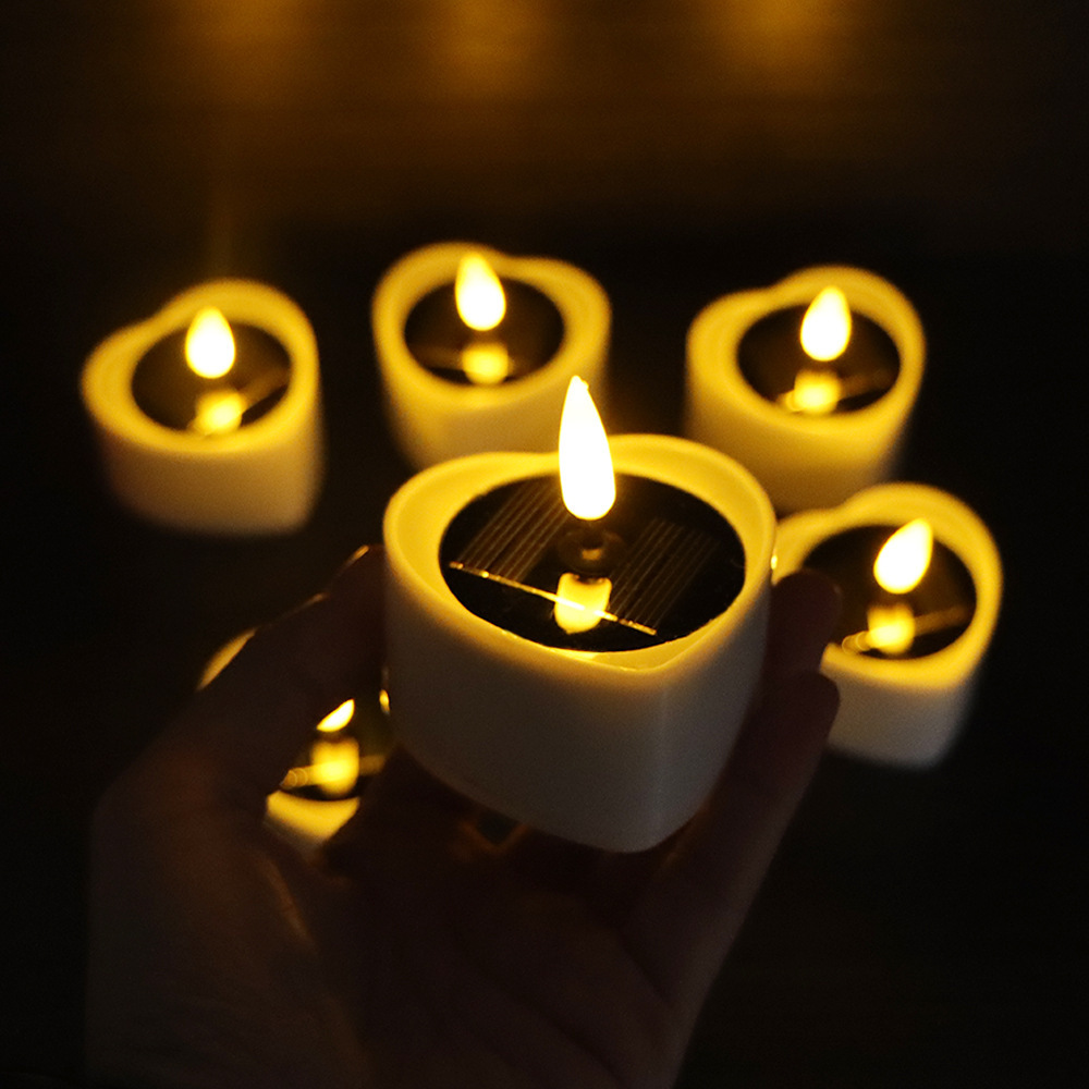 태양 복숭아 하트 캔들 램프