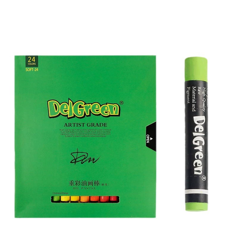 Пастель масло DelGreen 12/24/36 цветов, набор детских восковых мелков, компактный легкий набор