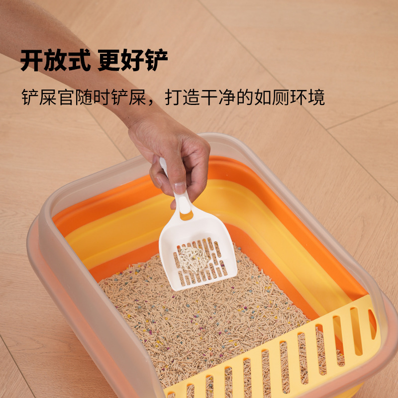 Nuevo tipo de lavabo de arena para gatos semi-cerrado plegable lavabo de arena para gatos super grande anti-salpicaduras de inodoro para gatos productos de limpieza