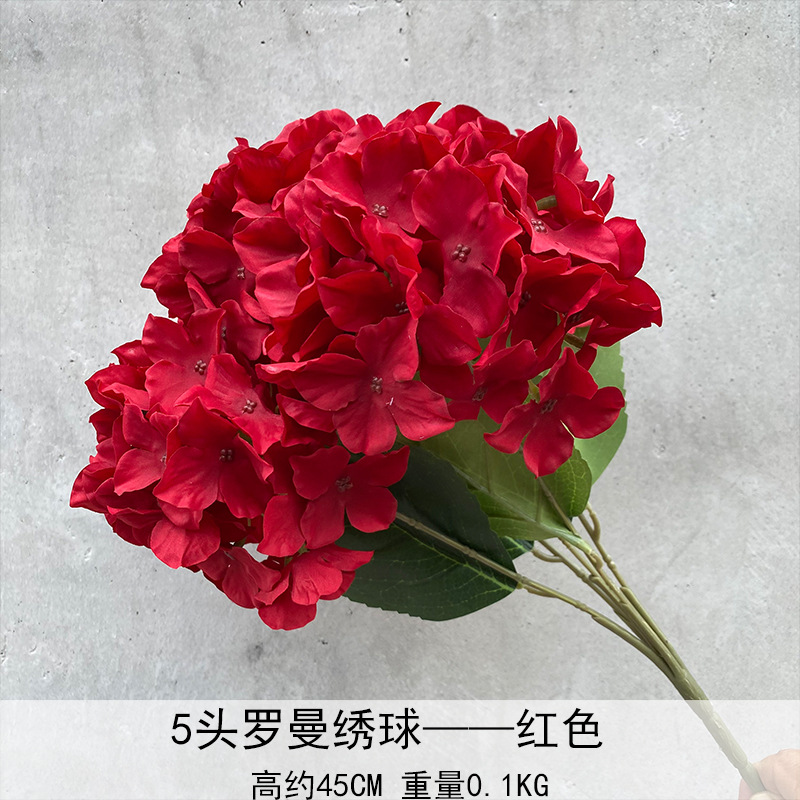 5 macarrón hortenida flor de mesa hortenida flor de mesa flor de decoración de flores falsas decoración de decoración transfronteriza