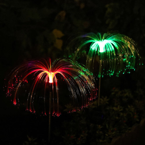 Amazon Solar Fiber Optic Jellyfish Lamp Garden Atmosphere Decoration LED Garden Lantern Outdoor Waterproof Lawn Lamp