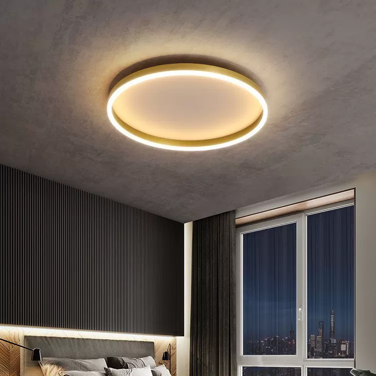 吸顶灯现代简约创意圆形超薄极简北欧灯主卧室房间书房护眼客厅灯