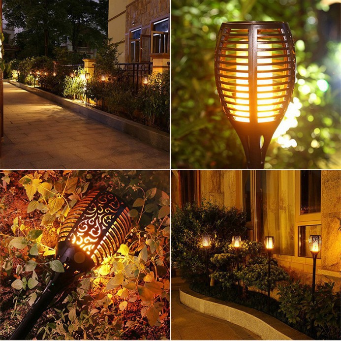 Lámpara Solar de Llama Impermeable IP54 para Jardín y Patio