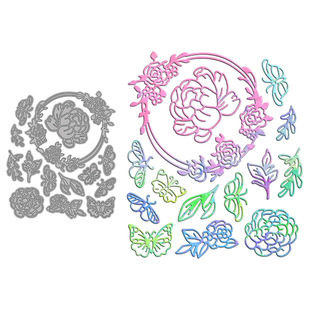Cross-Border Exclusive Original Cutting Die for Journal Decoration with Floral and Butterfly Patterns, Handmade Paper Art Embossing Carbon Steel Die