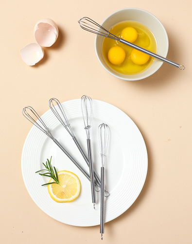Japanese stainless steel mini spring handle manual egg whisk, small egg mixer, cream whipper