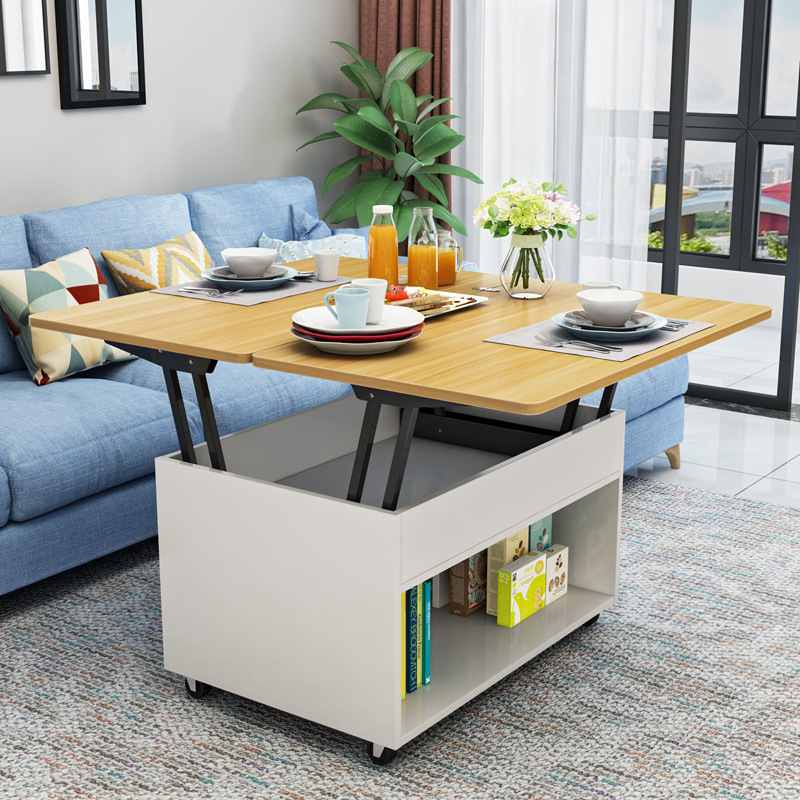Mesa de té alta multifuncional plegable elevación tabla de comedor de doble propósito tabla de comedor retráctil simple tipo hogar pequeño