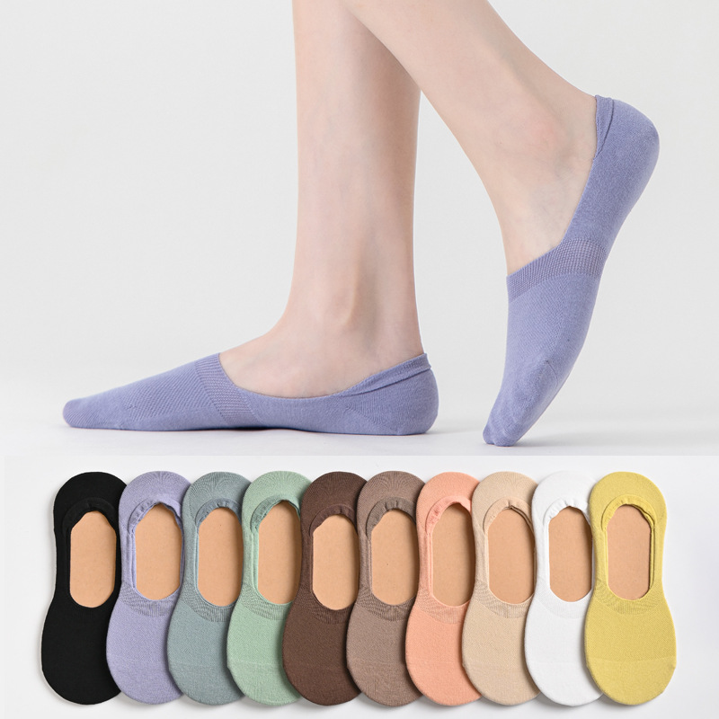 Female simple pure color ultra short tube (boat socks) socks