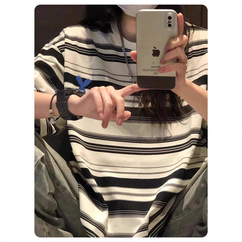 Hollywood-style unisex summer short-sleeve T-shirt 2025 Korean trend minimalistic loose casual streetwear brand top