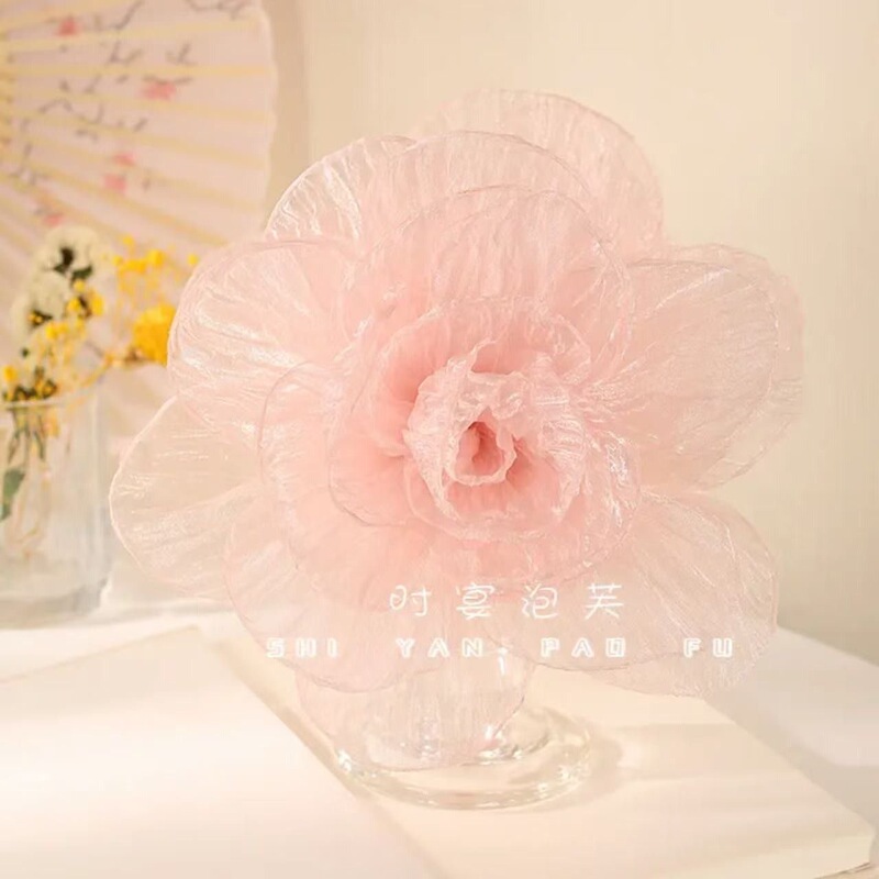 【芳华】抓夹仙气网纱花朵发夹原创设计气质发饰优雅百搭鲨鱼夹女|undefined