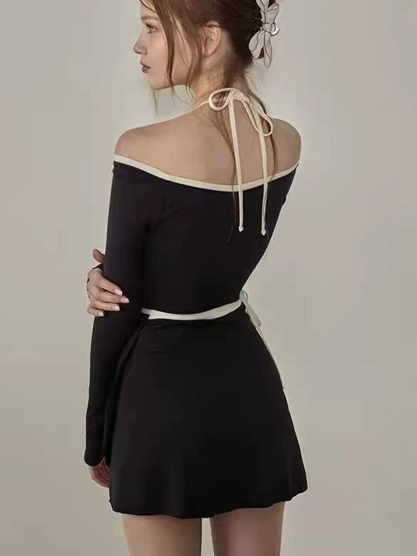 Футболка-майка с длинным рукавом, купальник, стиль Chanel
