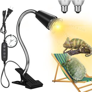 Timed iron clip small horn turtle lamp lizard lamp climbing pet lamp halogen lamp heating lamp with certification
