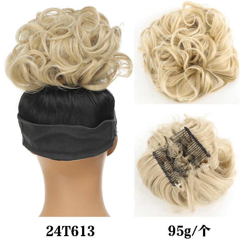 Coletero Postizo de Cabello Rizado de Fibra de Alta Temperatura con Aspecto Natural para Mujeres image 25