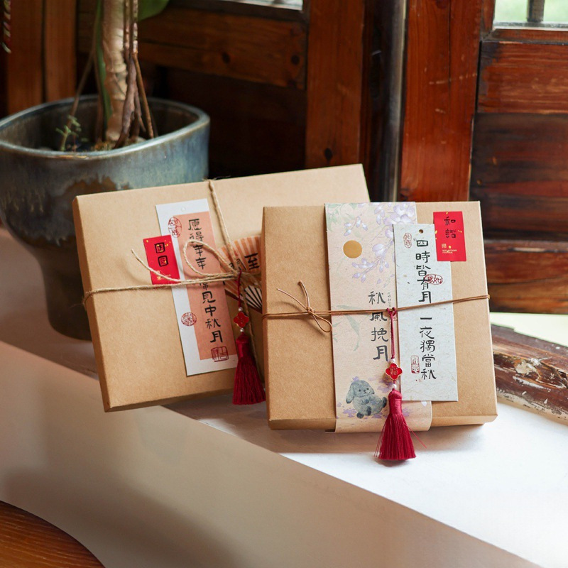 中式宫廷桃花酥糕点流心奶黄广式月饼九宫格蛋黄酥包装盒手提礼盒