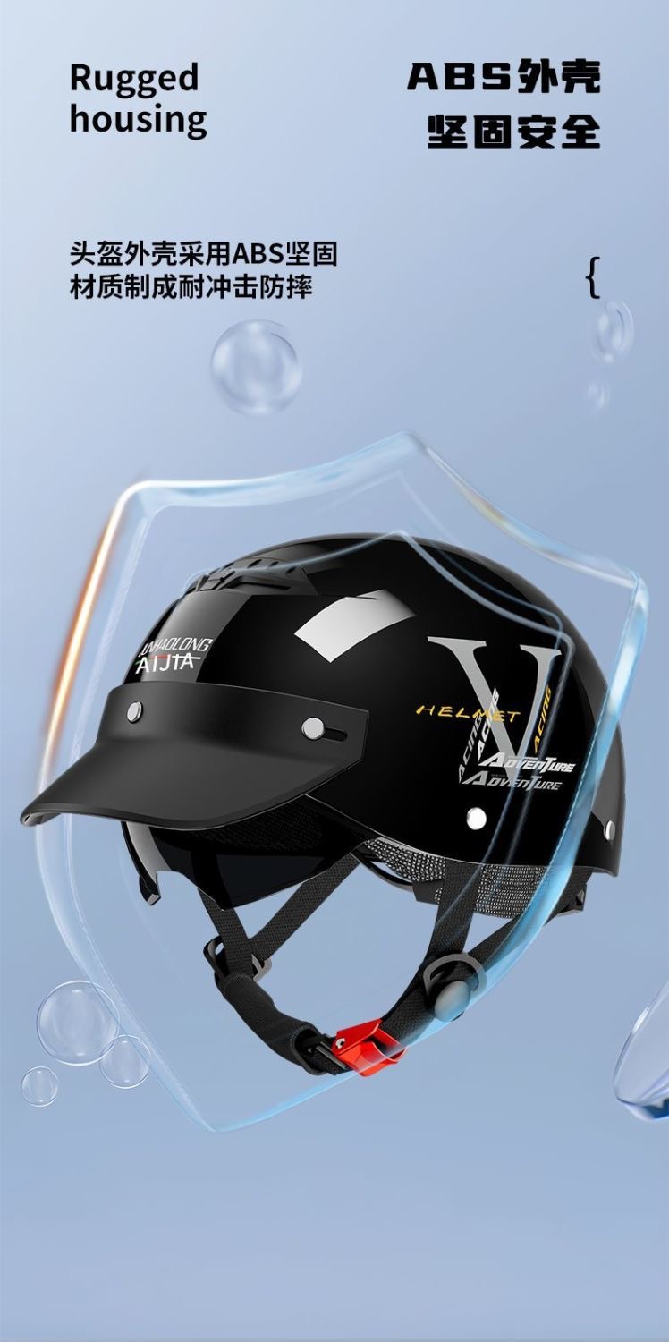 3C Certified Electric Vehicle Helmet National Standard for Men and Women, Summer Electric Scooter Motorcycle Half Helmet, Lightweight Riding Safety Helmet