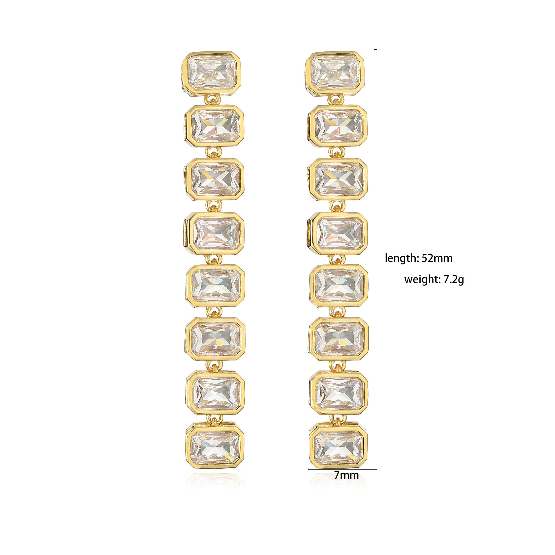 8g Weight Zircon Inlay Material Bracelets, Earrings, Necklace Classification Jewelry Set Quantity Daily Occasion Copper Material Geometric Pattern Women'S Gender Plating Design Fashion Style Fashion Geometric Copper Zircon Bracelets Earrings Necklace In Bulk 3