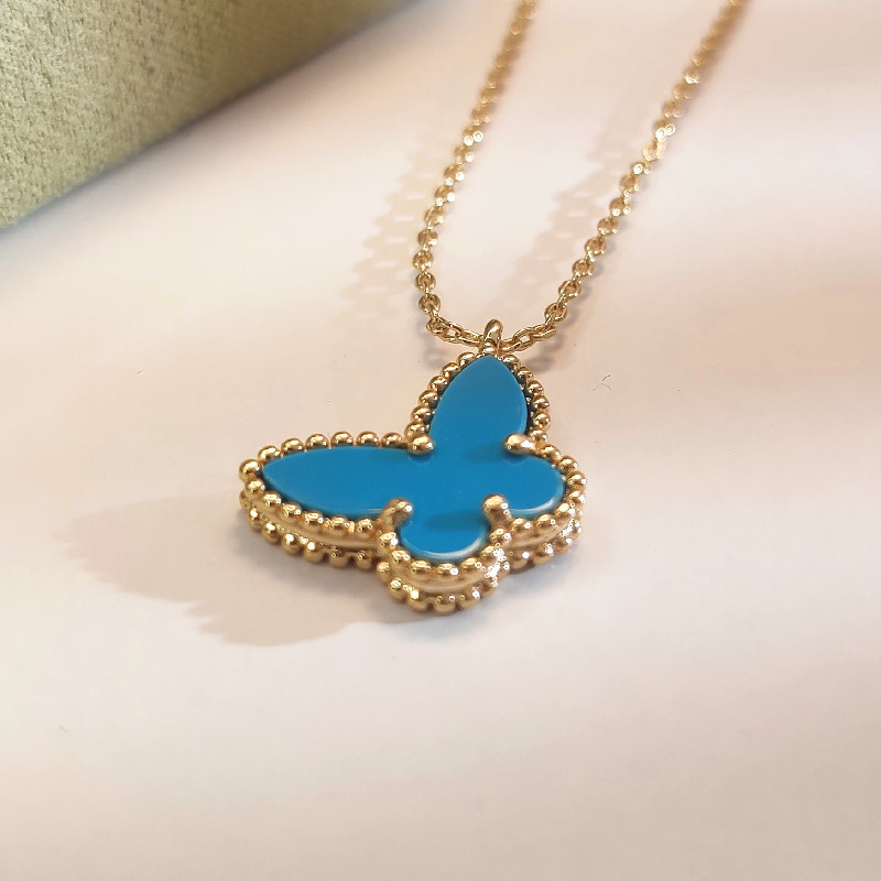 Collana da donna in madreperla bianca con piccola farfalla della serie Quadrifoglio Fanjia, leggera e di lusso, con clavicola di nicchia_voghion.com