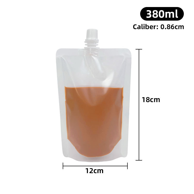 Boquilla de succión de leche de soja bolsa de pie paquete de té con leche bolsa transparente al por mayor bolsa de embalaje de boquilla desechable líquida de medicina china