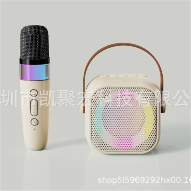 德国2025新款YF话筒带灯K29带彩灯户外便携式迷你无线K歌蓝牙音响