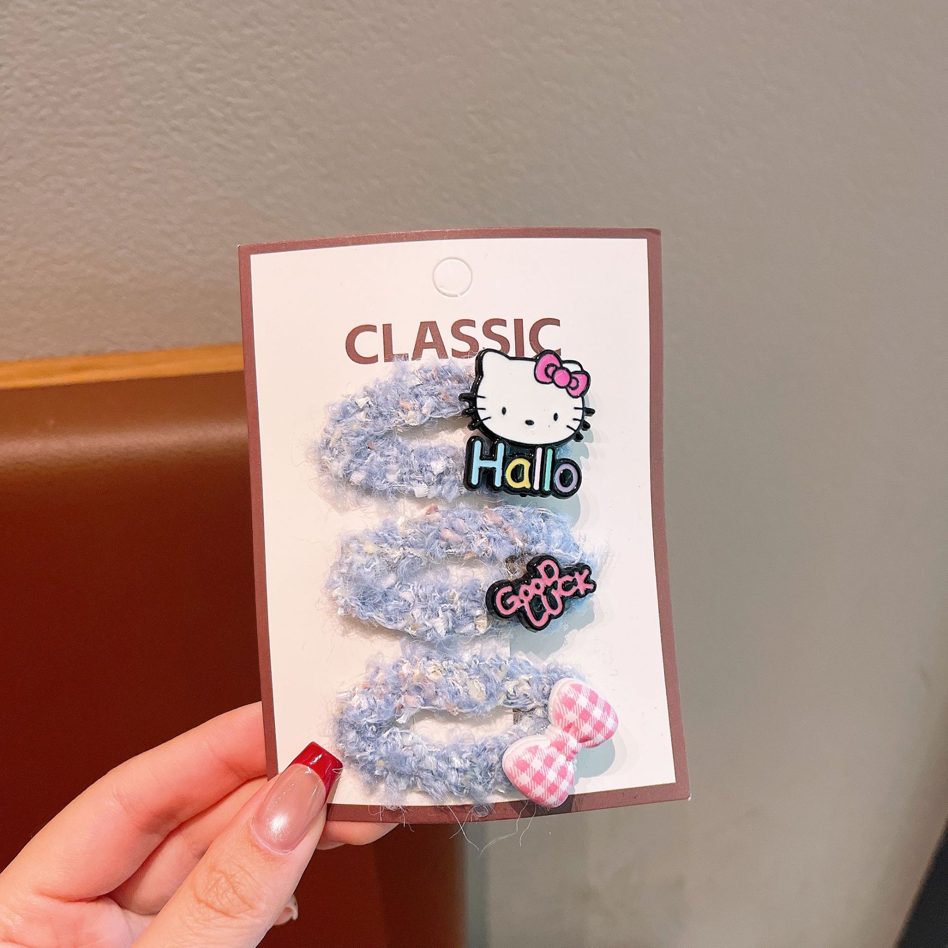 Nuevo estilo de dibujos animados de moda gato cabello de la niña dulce clips de borde de la moda universitaria de la niña estudiante