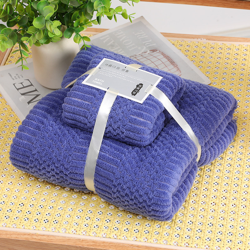 toalla de coral de alta densidad toalla de baño de absorción de agua para el hogar seco rápido engrosado toalla de cabello seco engrosado toalla de regalo de color simple