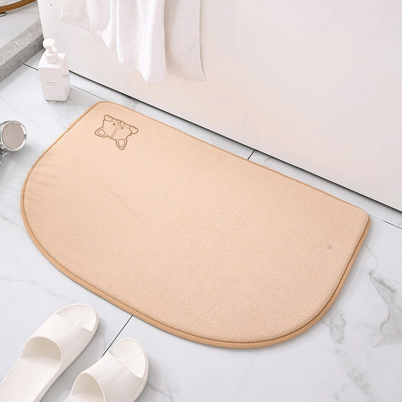 Alfombra de puerta semicírculo transfronterizo máquina lavable baño absorbente de secado rápido alfombra de esponja de memoria baño alfombra de piso de rebote lento