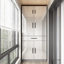 轻奢阳台柜可定 制防晒储物柜收纳置物柜飘窗柜大容量衣柜落地鞋
