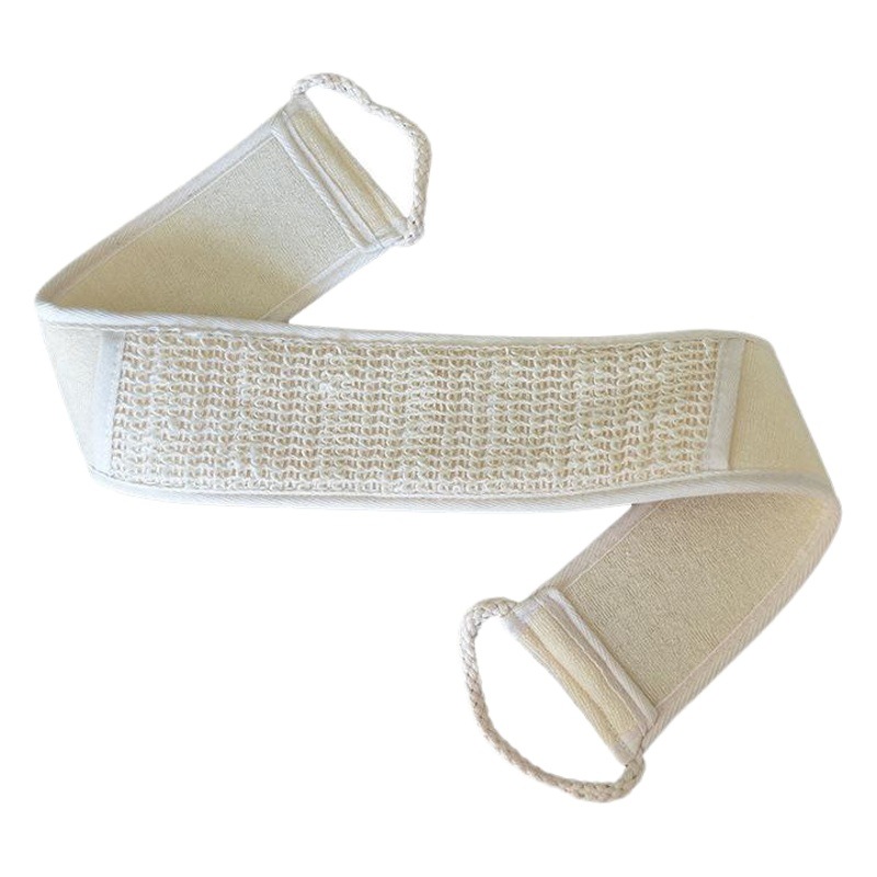 Natural de algodón y lino Loofah largo Tire hacia atrás Toalla de baño fuerte exfoliante masaje de nuevo cepillo de baño ventas directas de fábrica