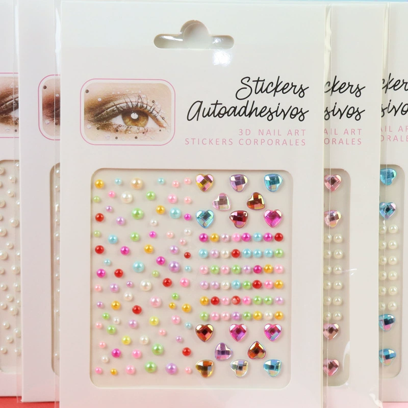 Трансграничные глаза с бриллиантами драгоценное сердце наклейки для макияжа глаз сценические круглые самоклеящиеся трехмерные выступления для детей AB яркая Алмазная бумага