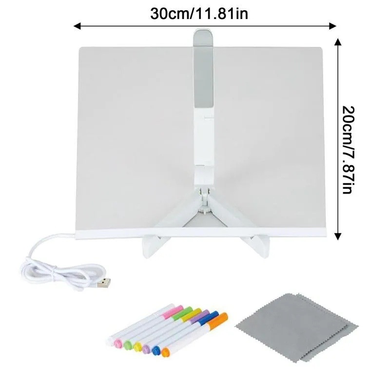 Explosiones transfronterizas diy niños tablero de pintura luminoso borrable graffiti acrílico transparente tablero fluorescente juguete de dibujo inteligente